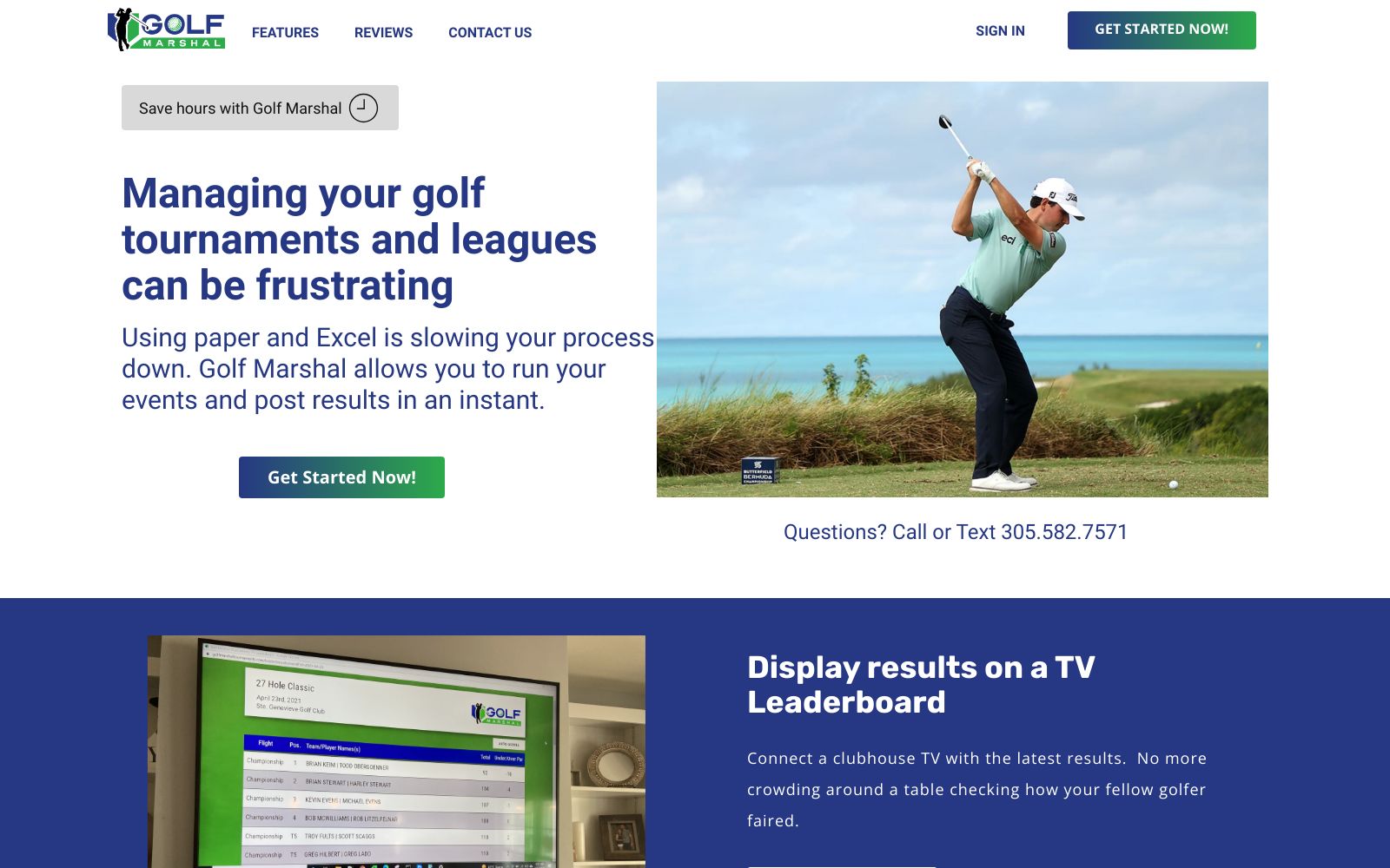 Screenshot of getgolfmarshal.com at 5/7/2024