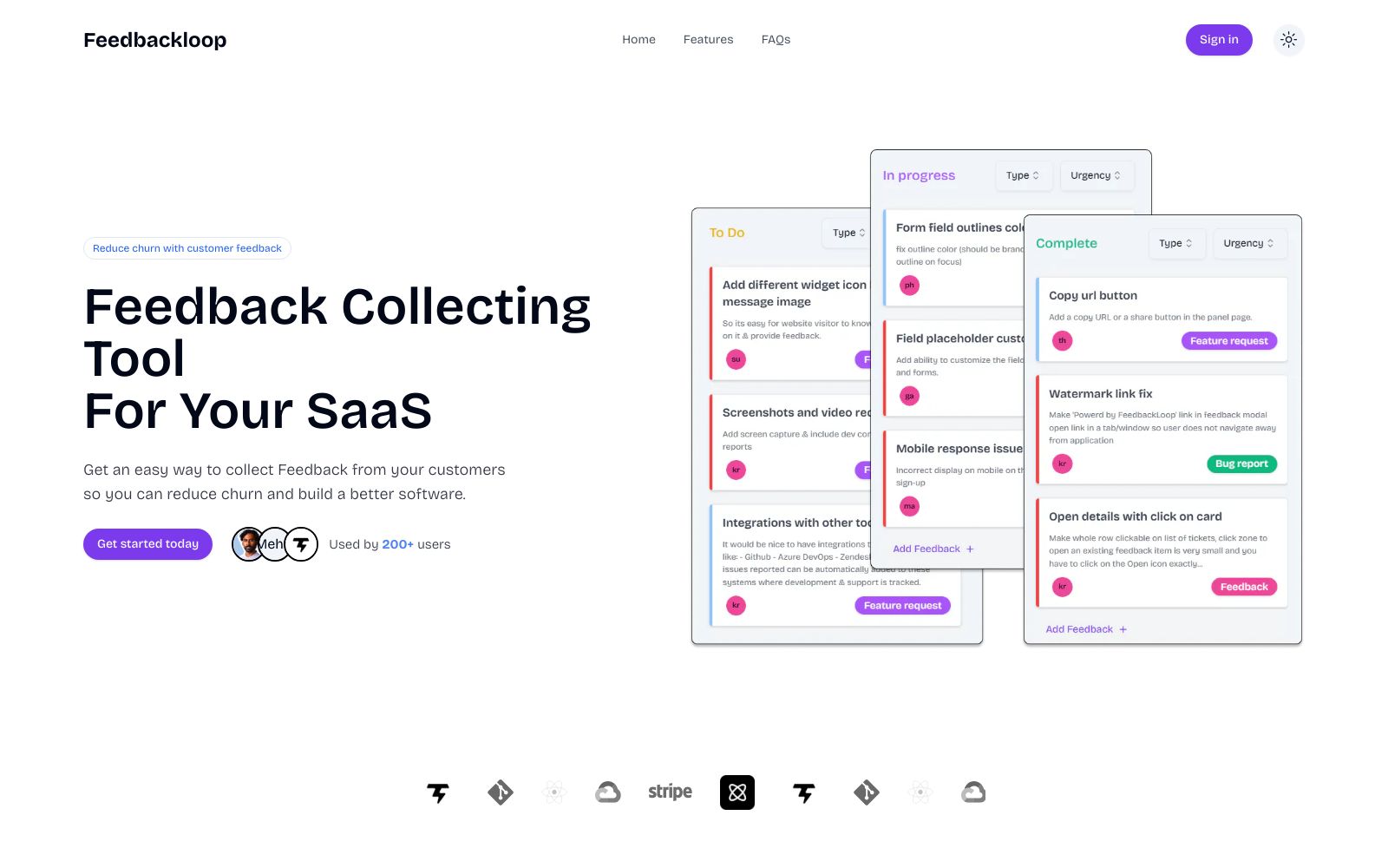 Screenshot of feedbackloopv2.vercel.app at 5/7/2024