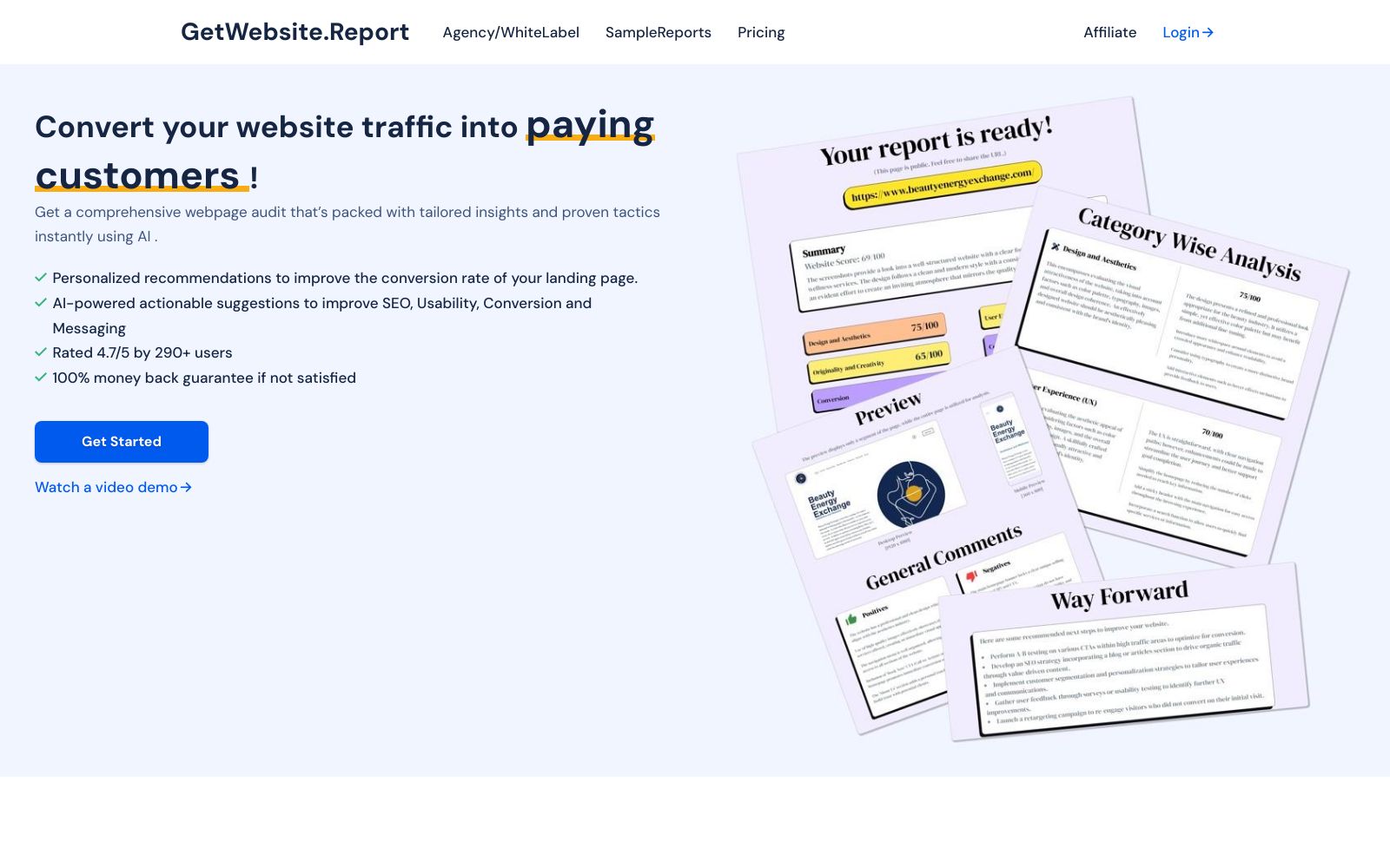 Screenshot of getwebsite.report at 5/12/2024