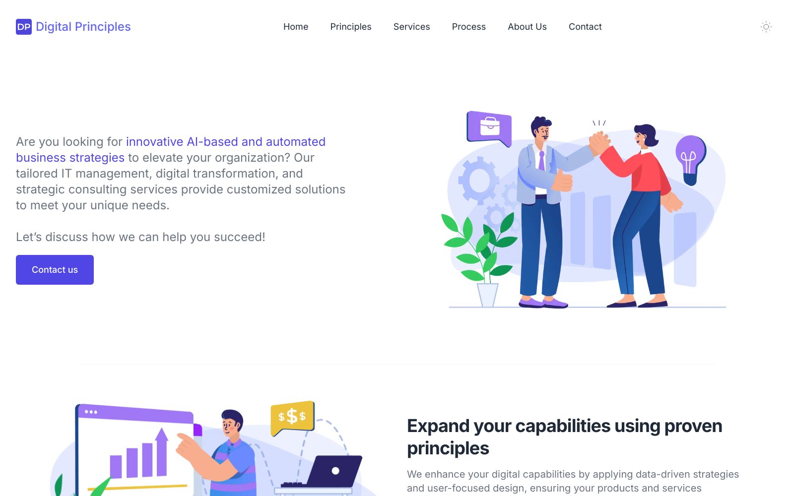 Screenshot of digital-principles.com at 8/27/2024
