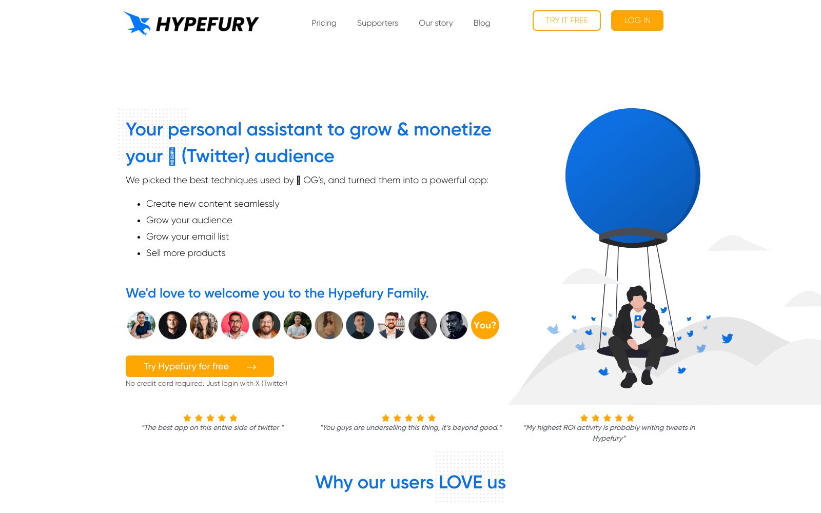 Screenshot of hypefury.com at 9/9/2024