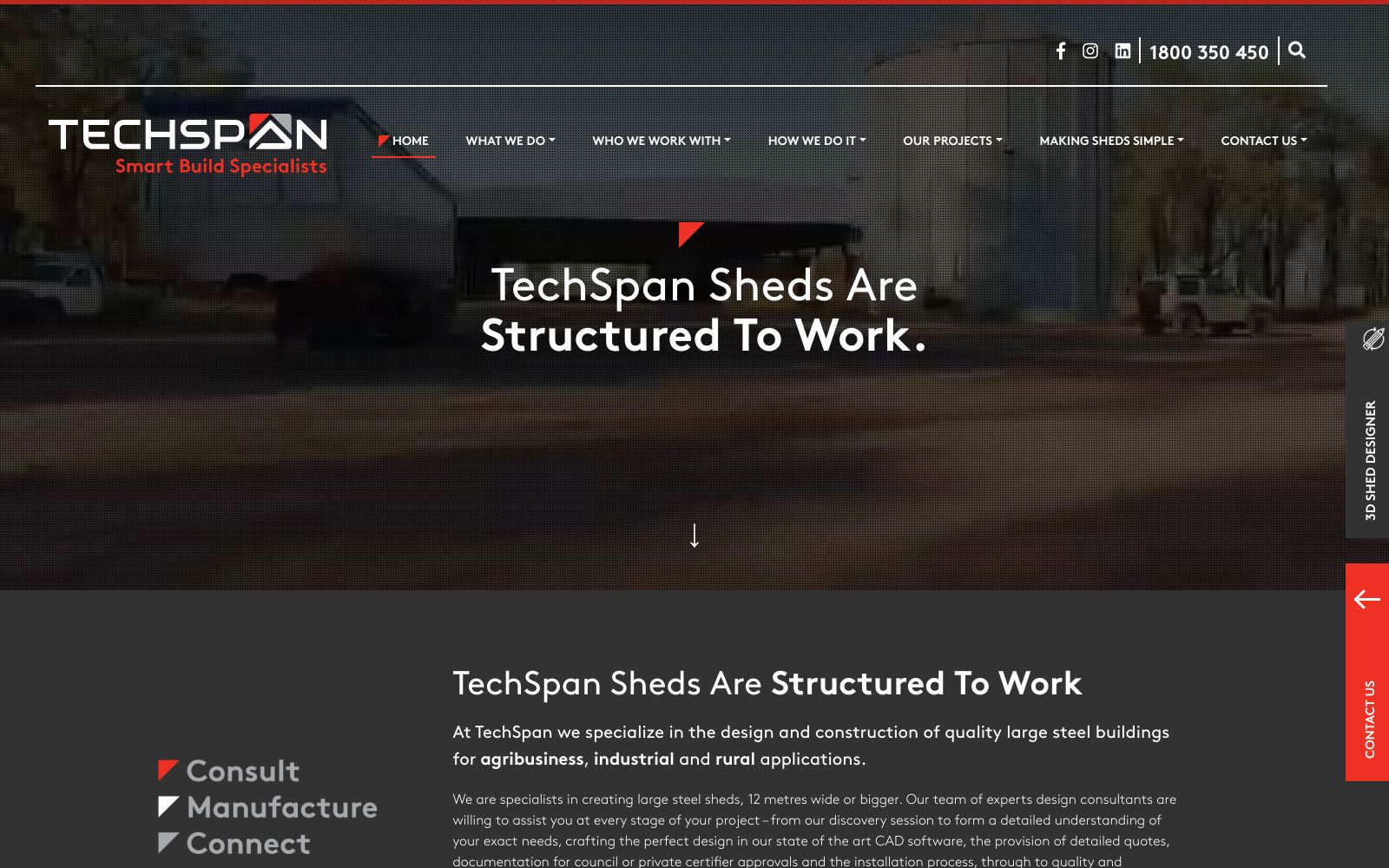 Screenshot of techspanbuilding.com.au at 9/11/2024