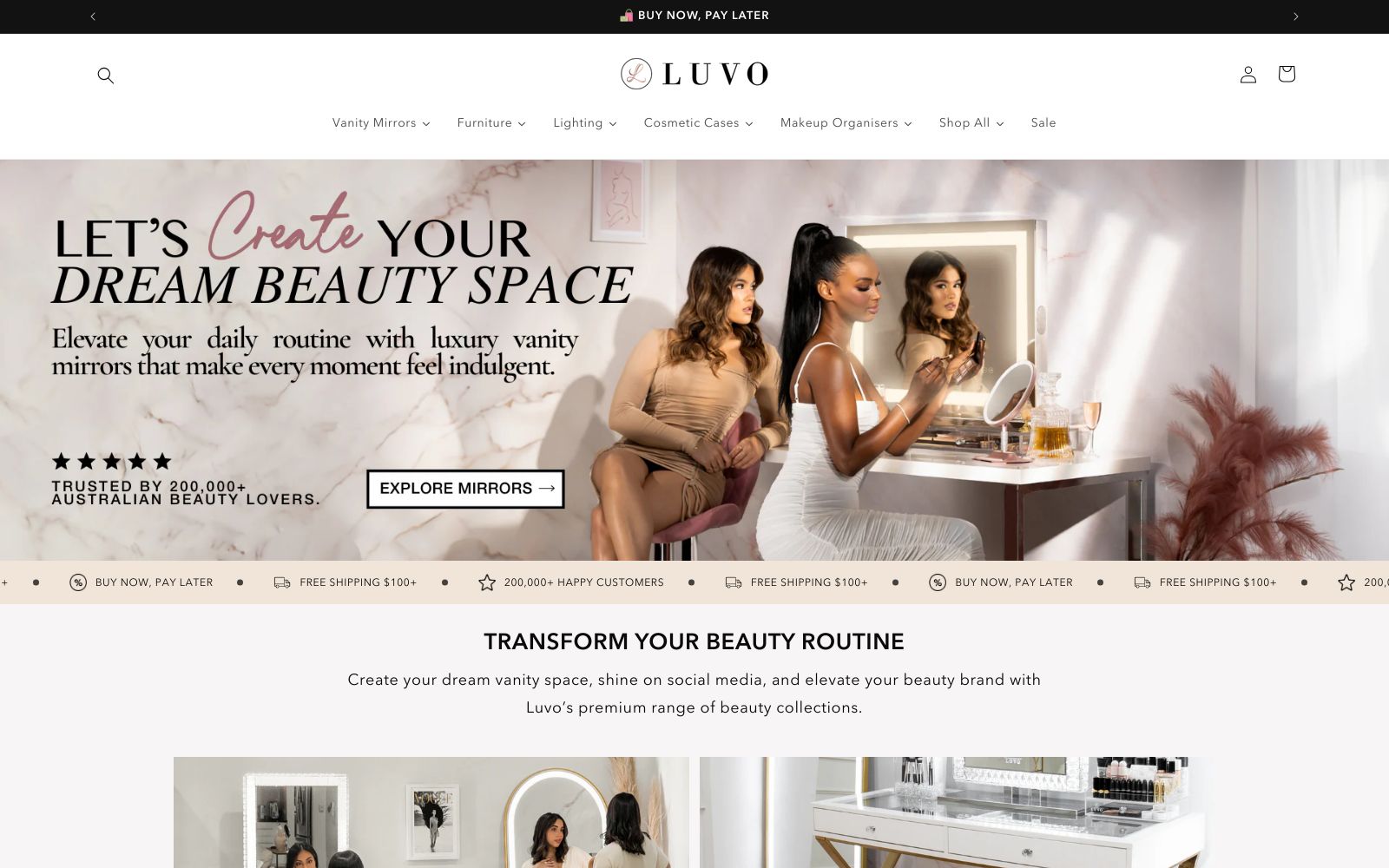 Screenshot of www.luvostore.com.au at 9/18/2024