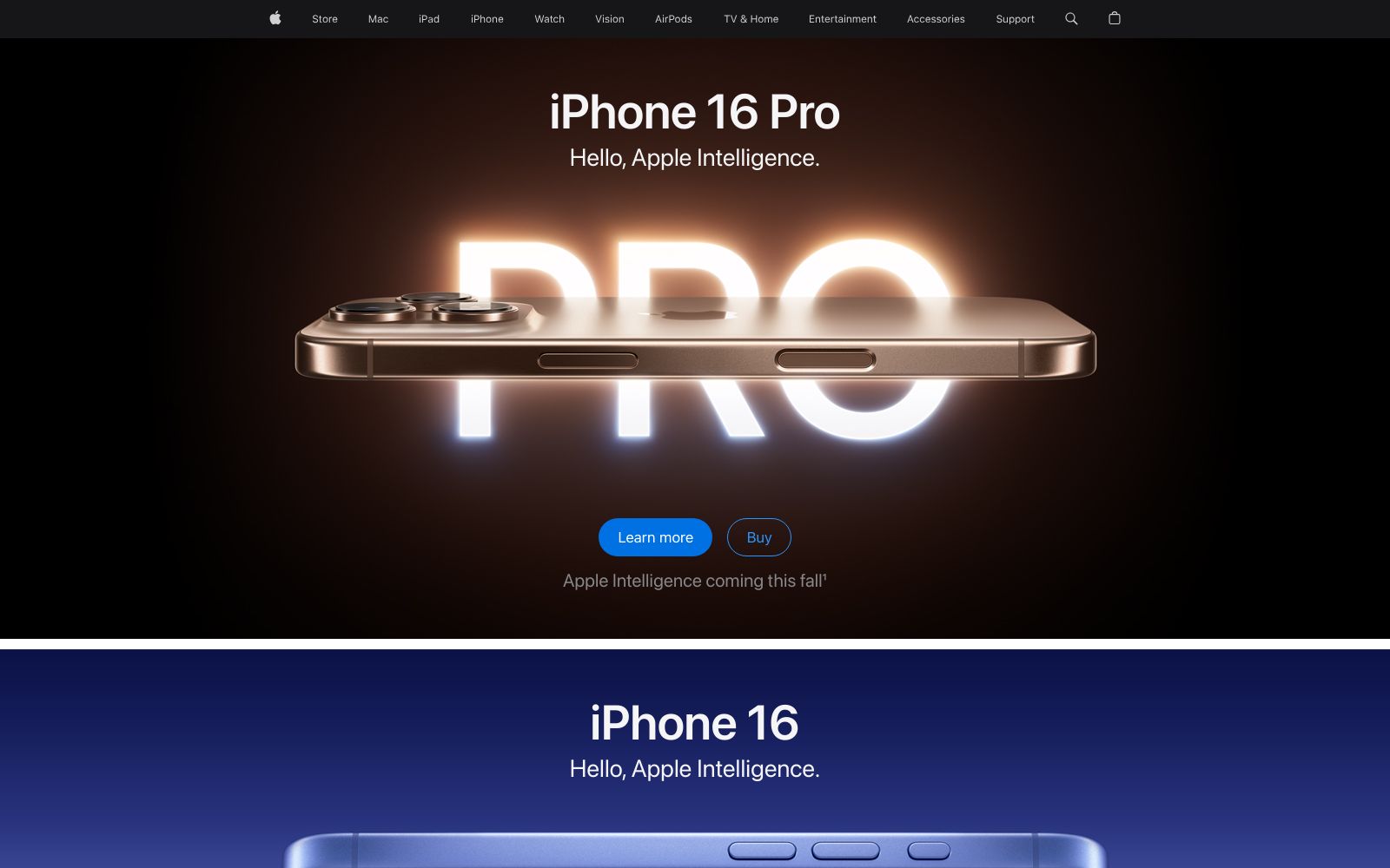 Screenshot of apple.com at 10/8/2024