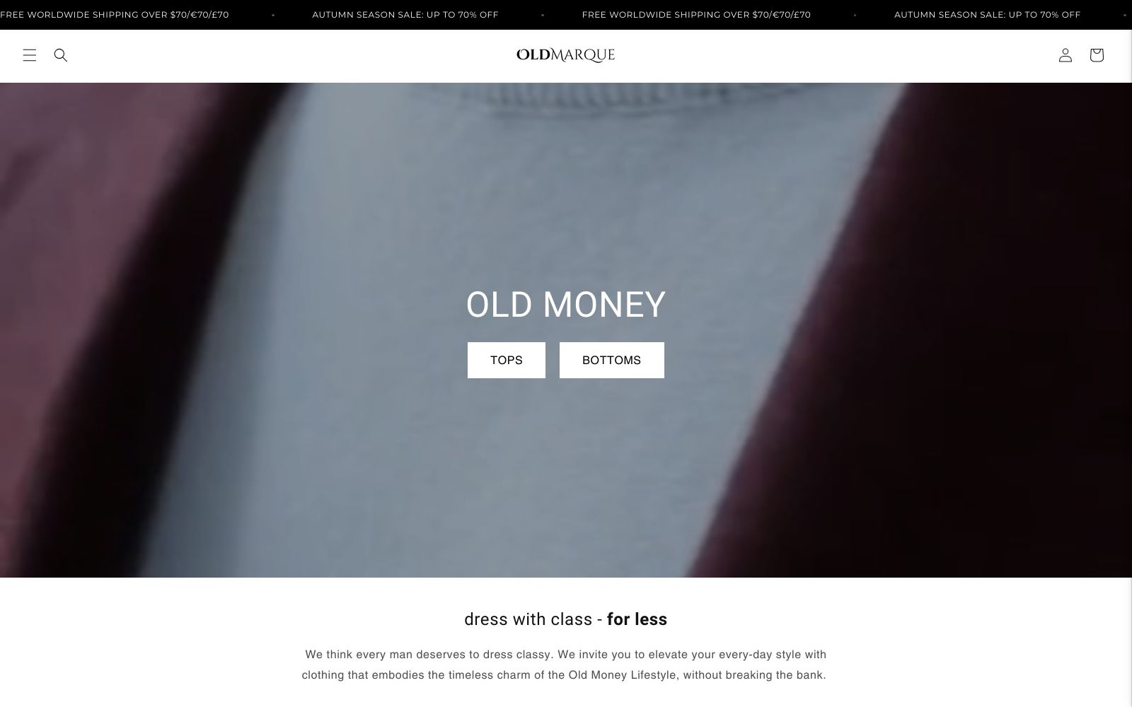 Screenshot of oldmarque.com at 10/8/2024