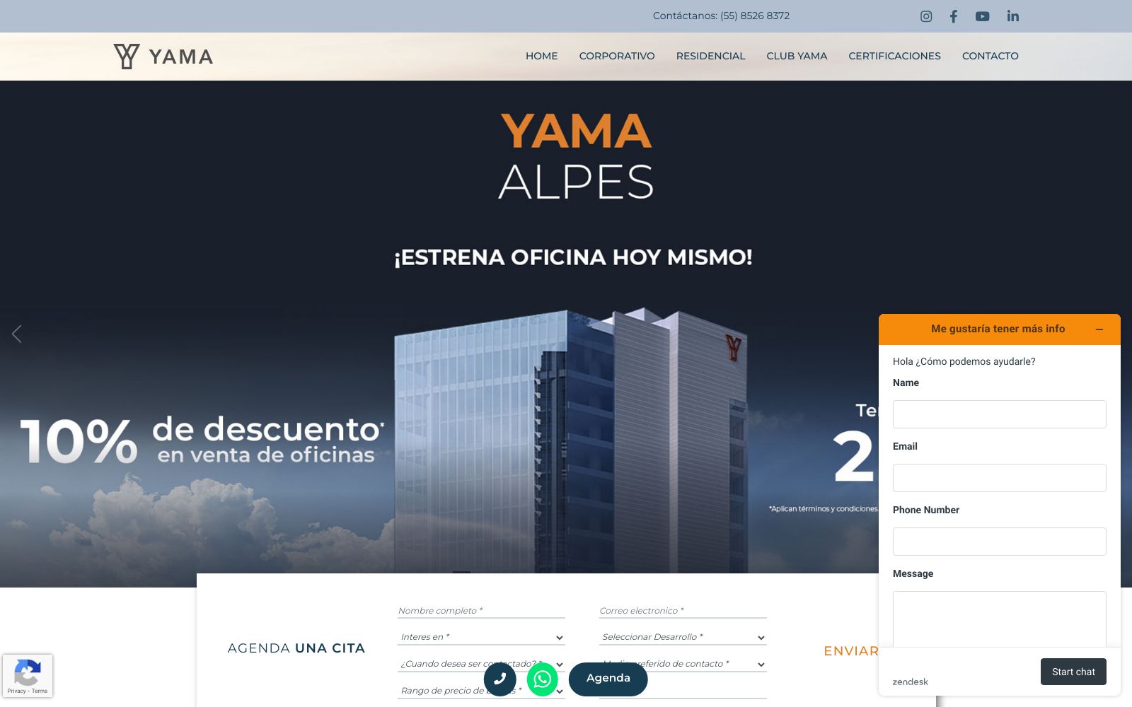 Screenshot of www.yama.mx at 11/26/2024