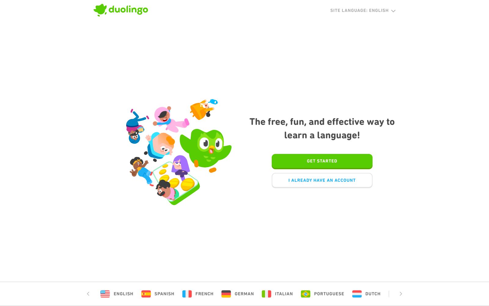 Screenshot of www.duolingo.com at 12/24/2024