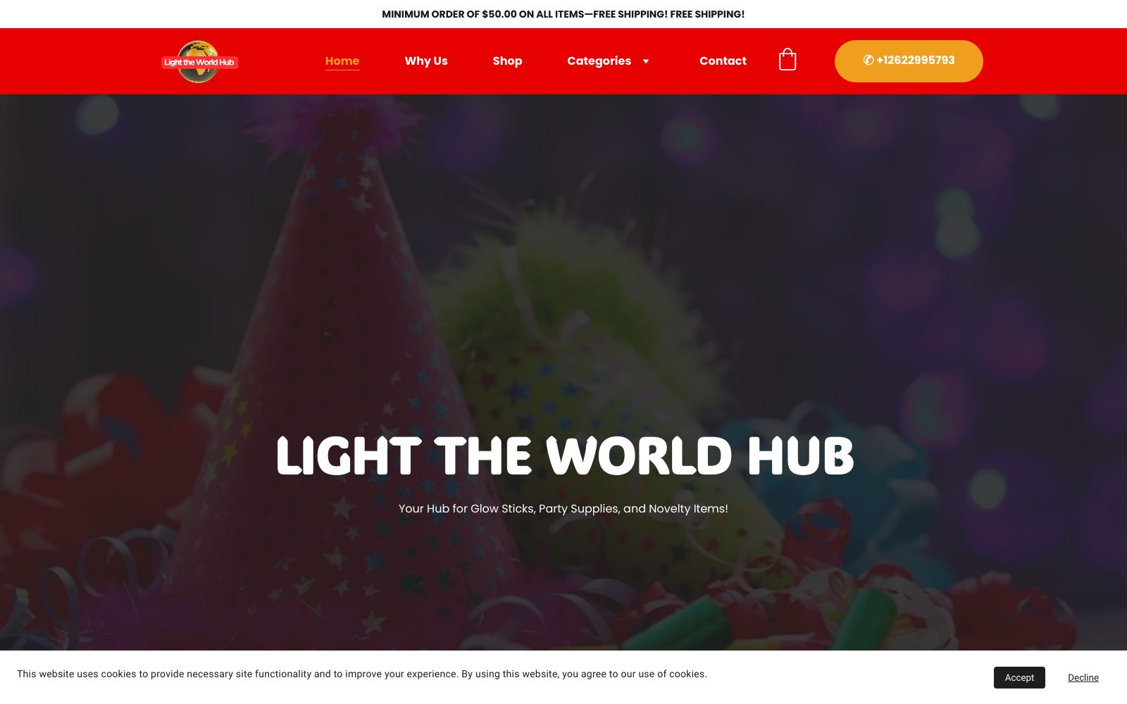 Screenshot of lighttheworldhub.com at 1/7/2025