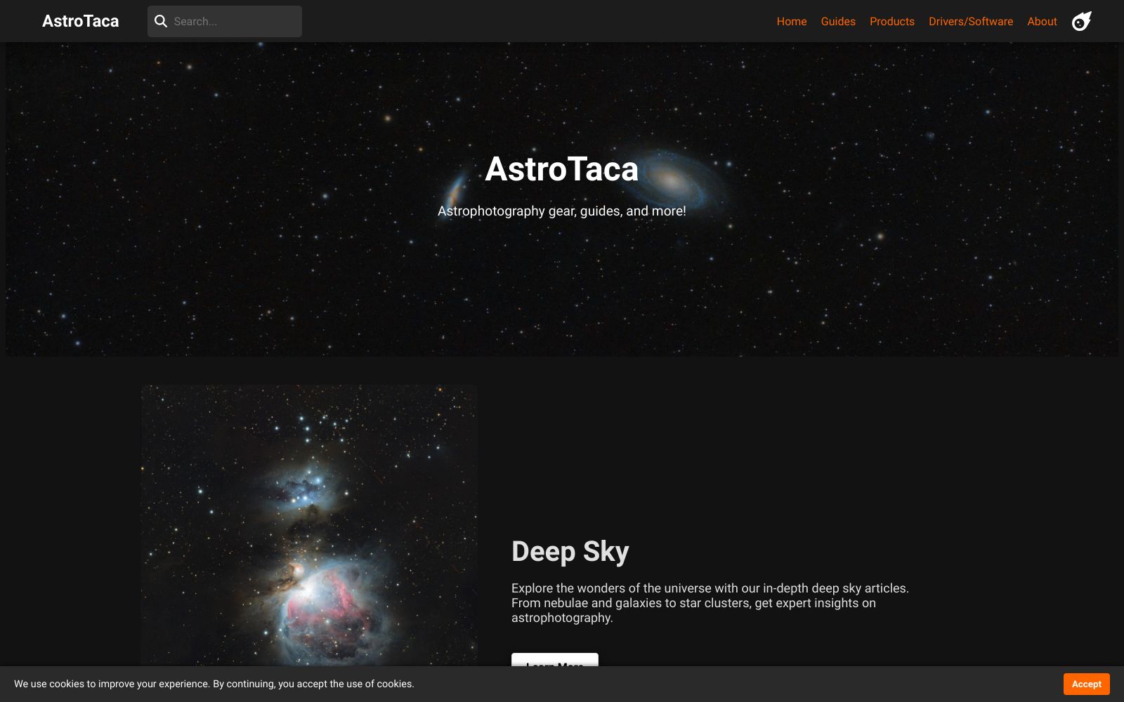 Screenshot of astrotaca.github.io at 2/12/2025