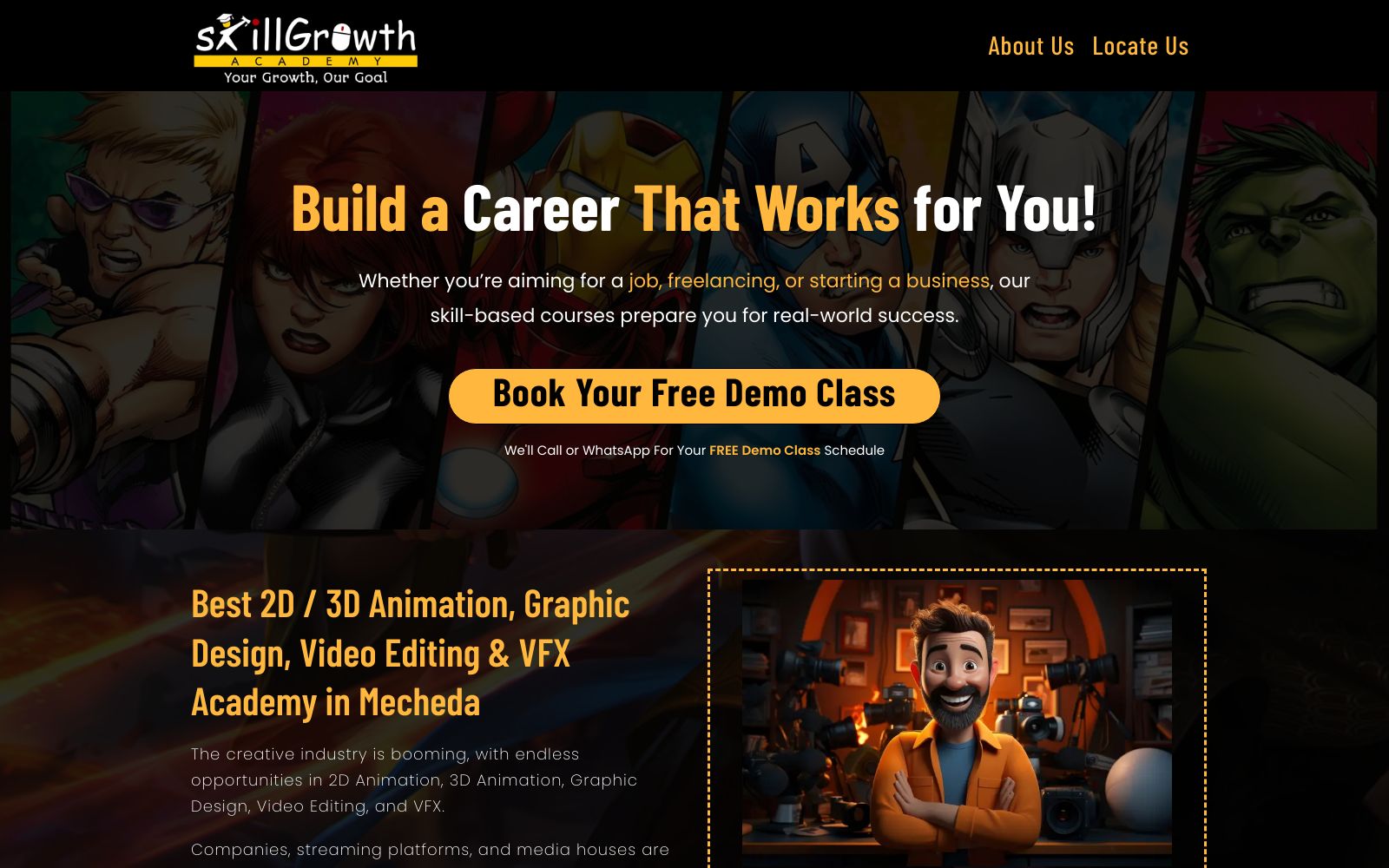 Screenshot of www.skillgrowthacademy.com at 2/17/2025