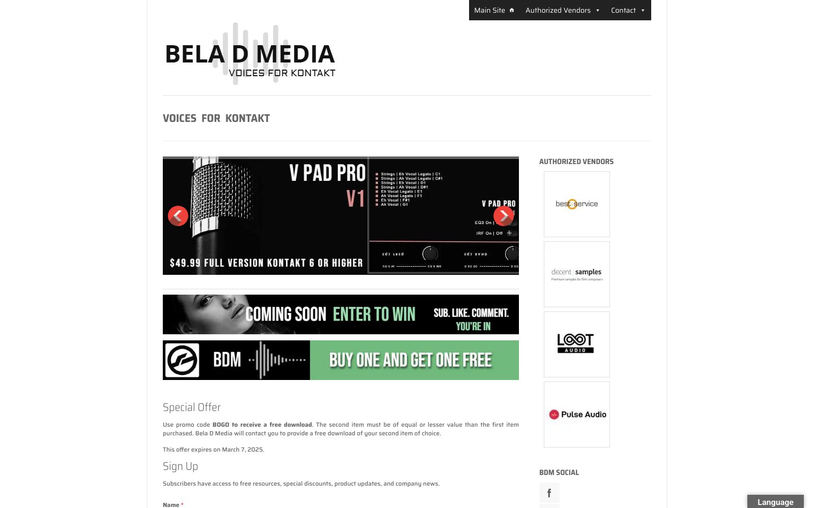 Screenshot of beladmedia.biz at 3/4/2025