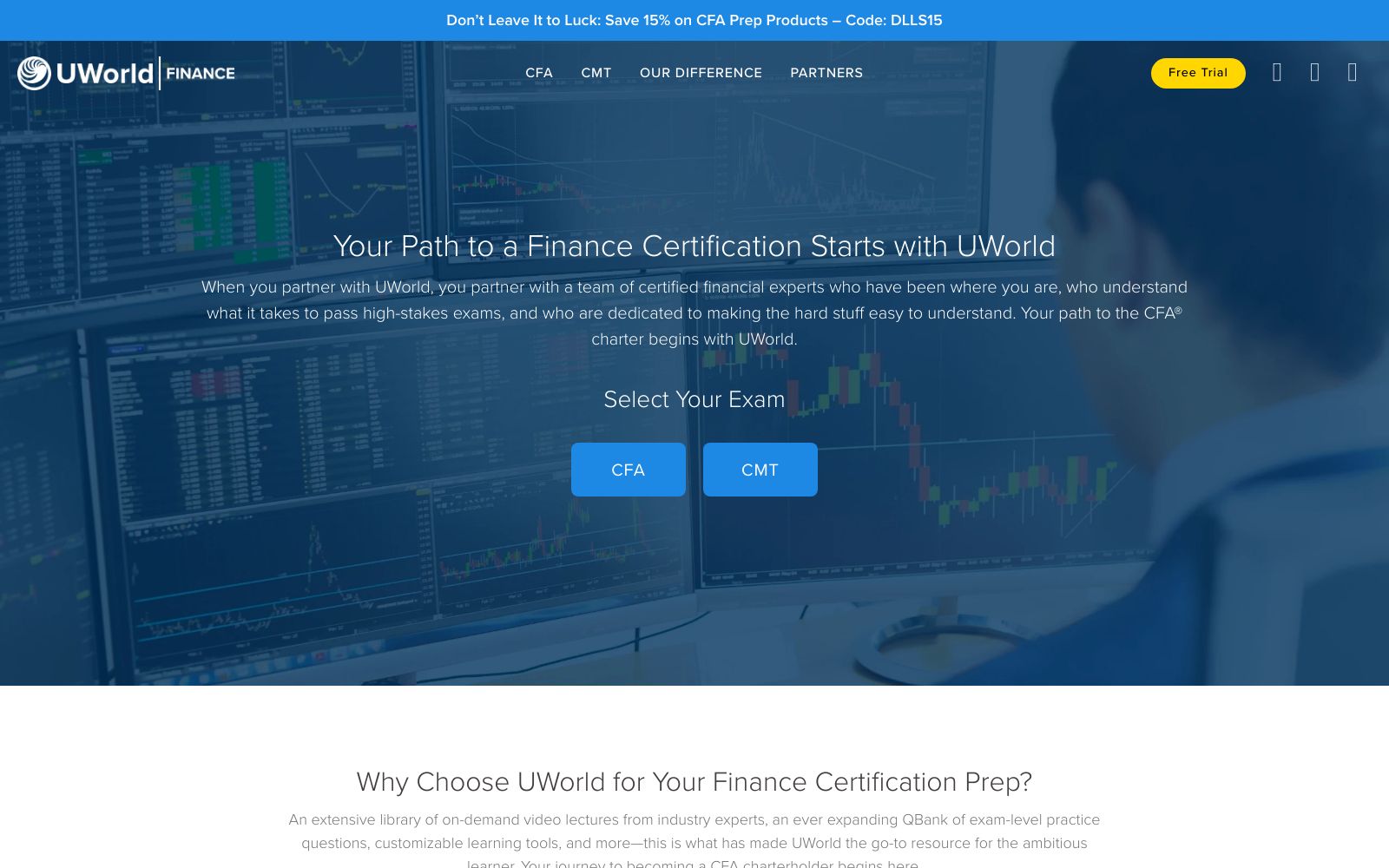 Screenshot of finance.uworld.com at 3/8/2025