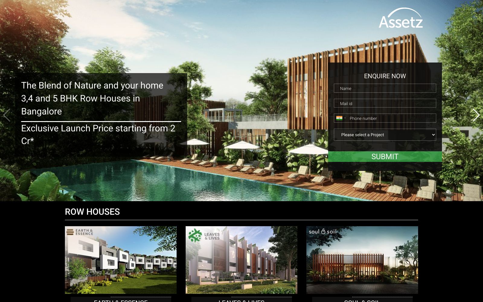 Screenshot of www.assetzpropertybangalore.com at 3/17/2025