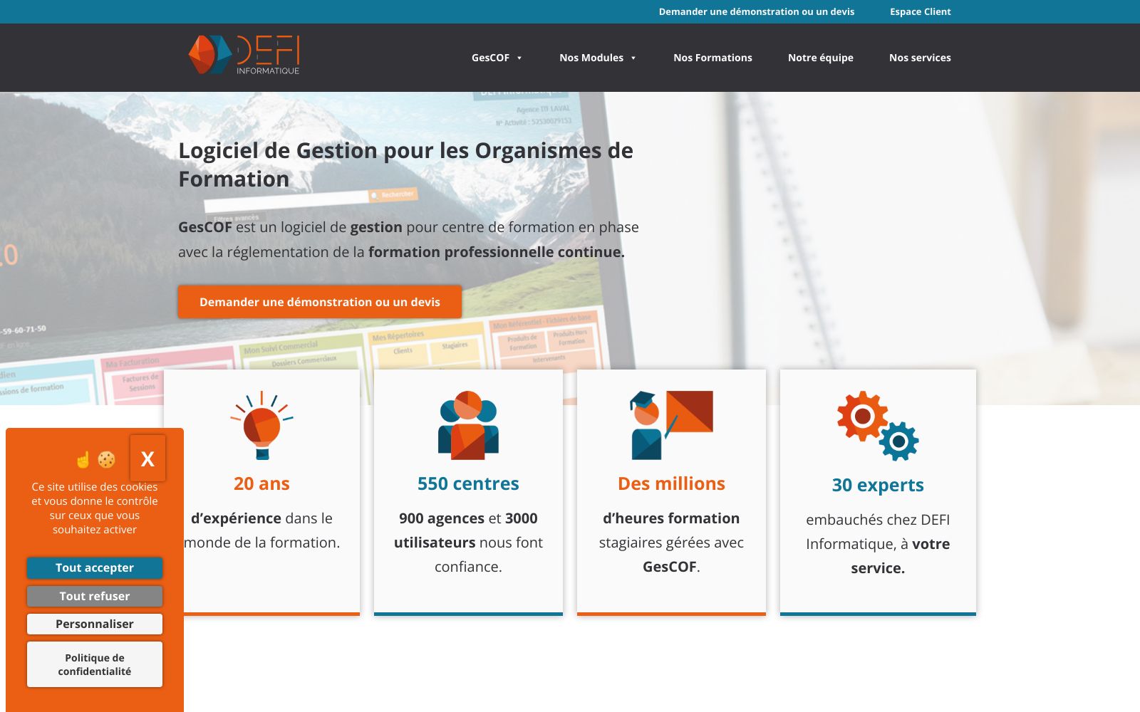 Screenshot of www.gescof.com at 5/4/2025
