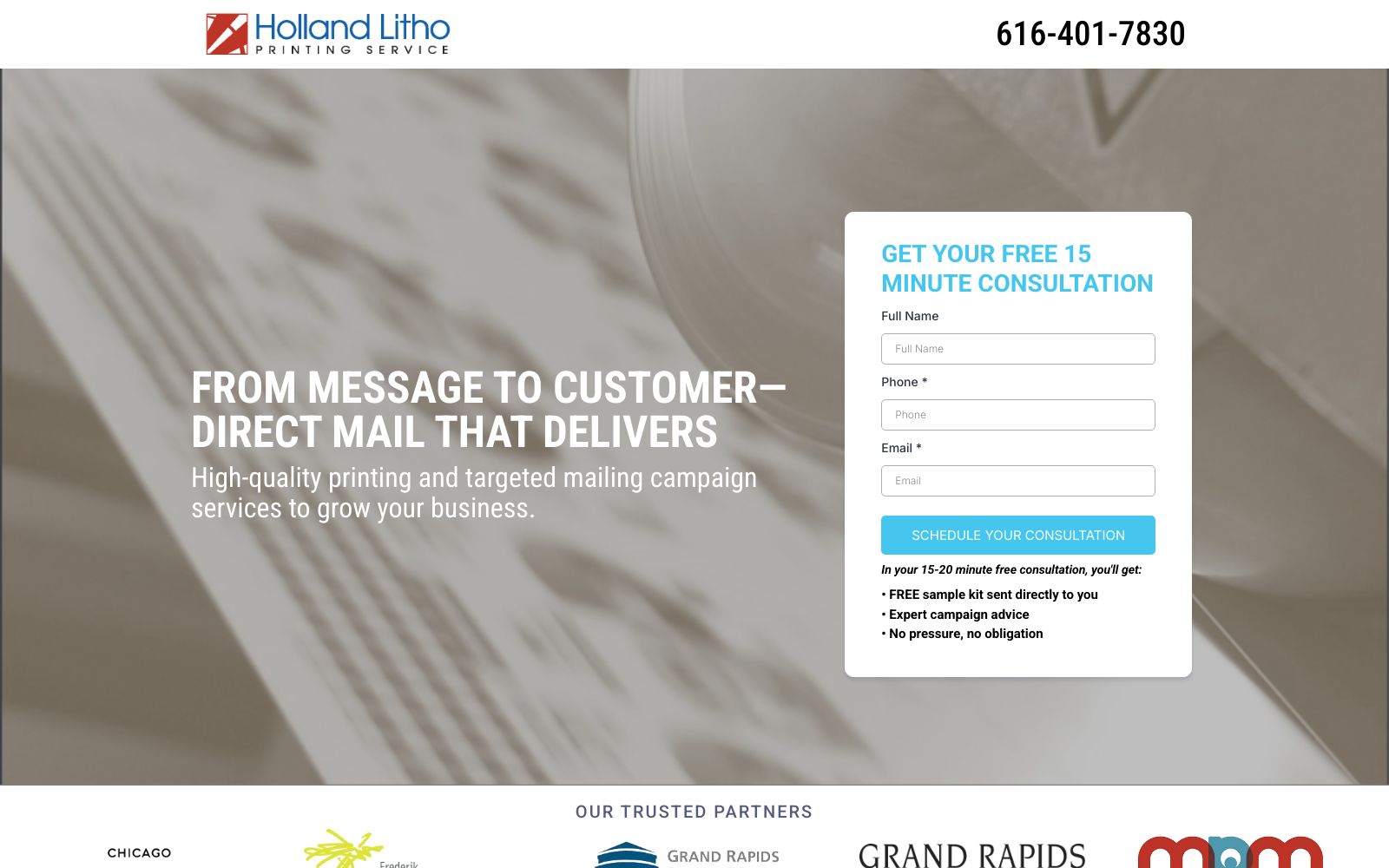 Screenshot of dm.hollandlitho.com at 5/7/2025