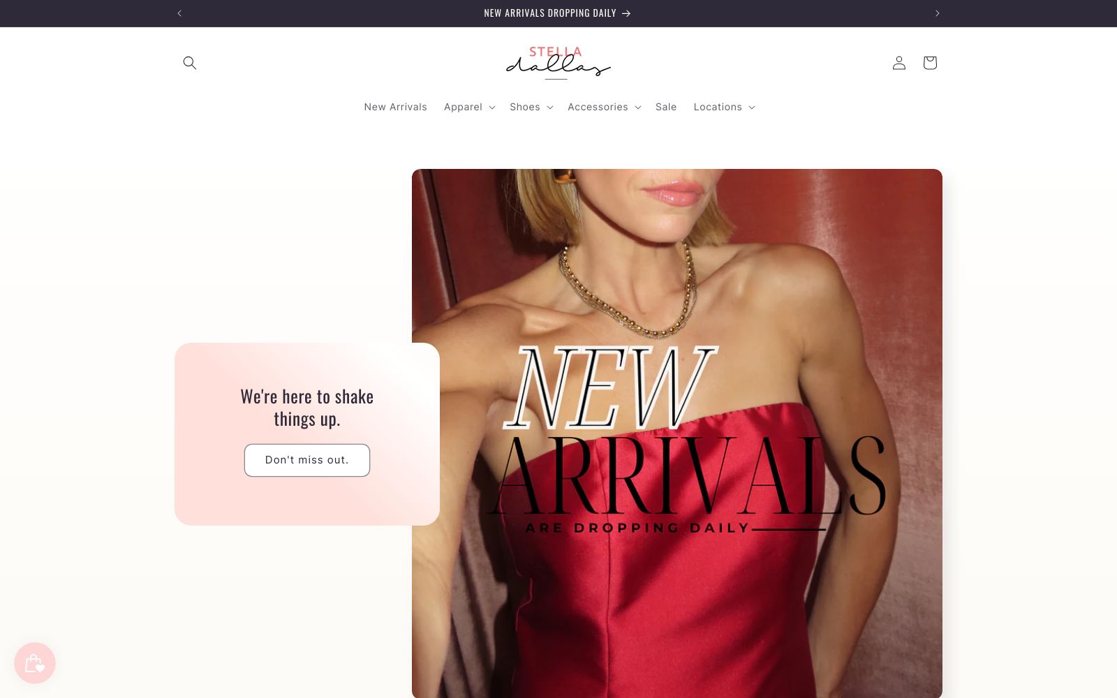 Screenshot of stelladallas.us at 5/12/2025
