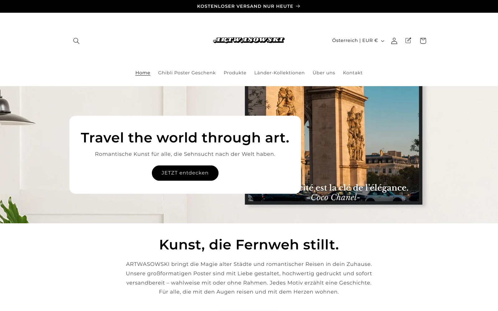 Screenshot of artwasowski.com at 5/19/2025