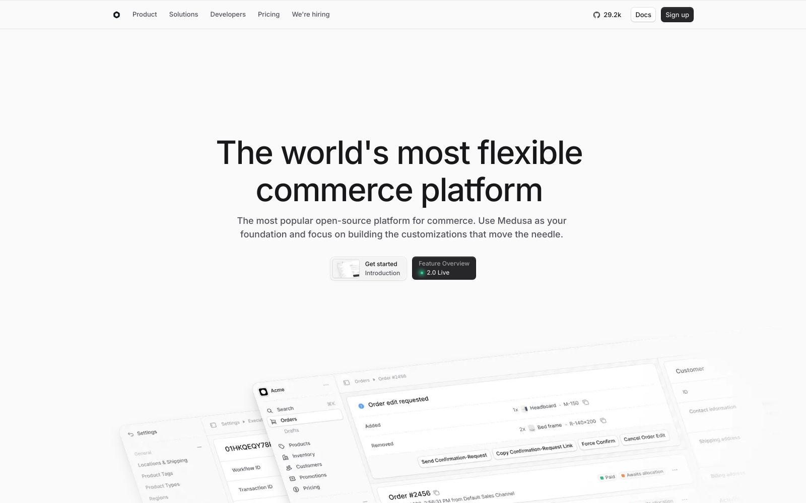 Screenshot of medusajs.com at 5/28/2025