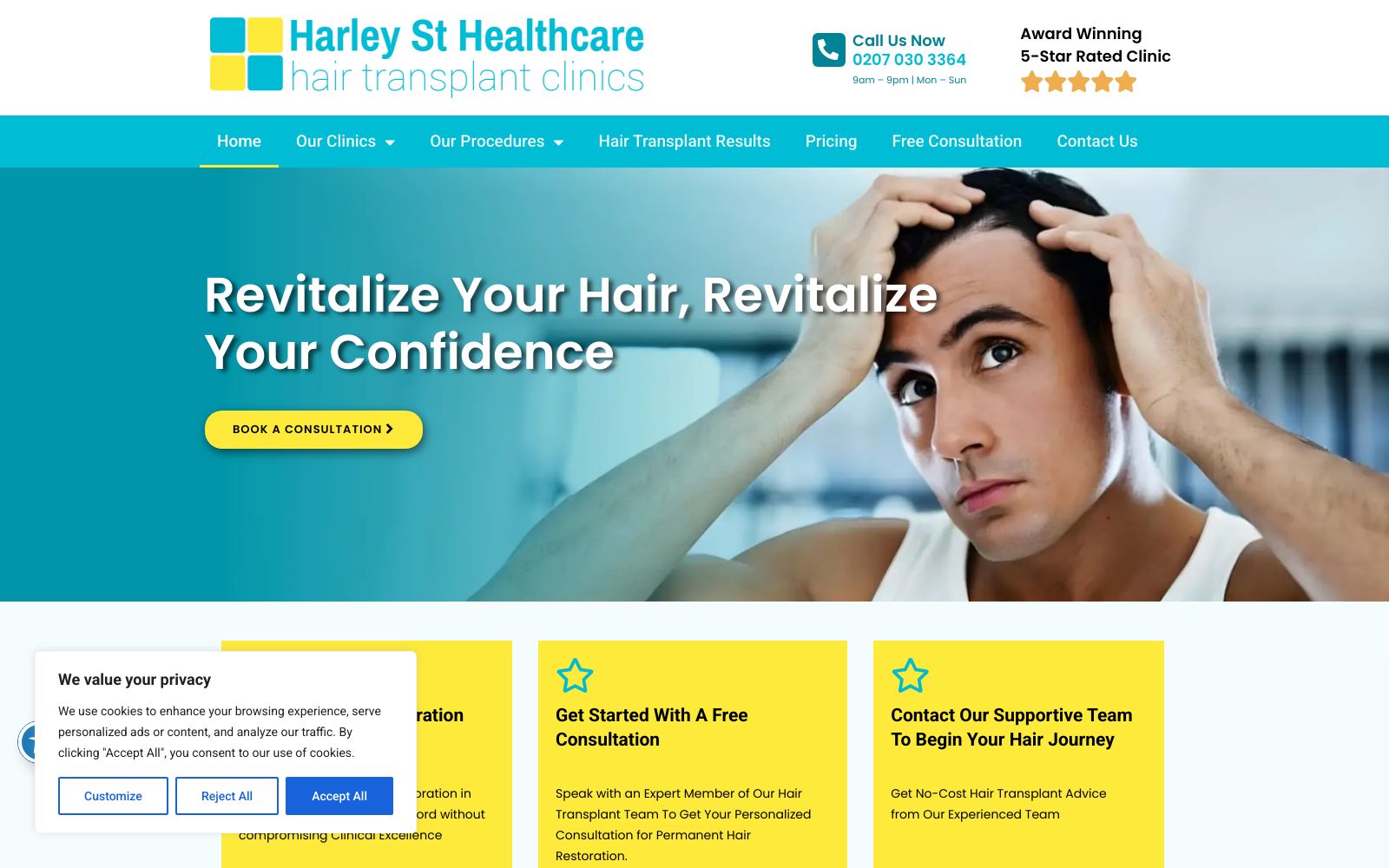 Screenshot of hair-transplant-clinics.co.uk at 5/31/2025