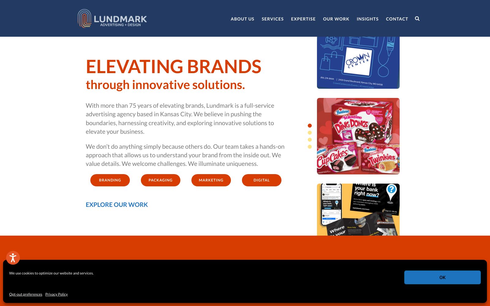 Screenshot of lundmarkadvertising.com at 6/4/2025