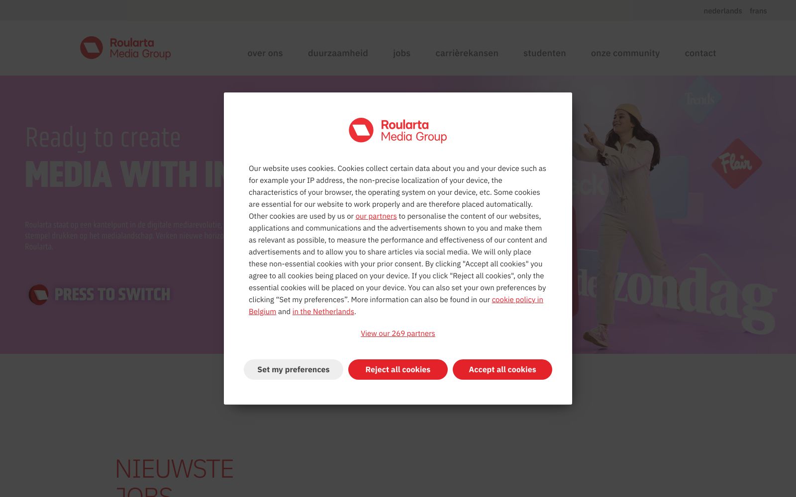 Screenshot of mijntoekomstbijroularta.be at 6/12/2025