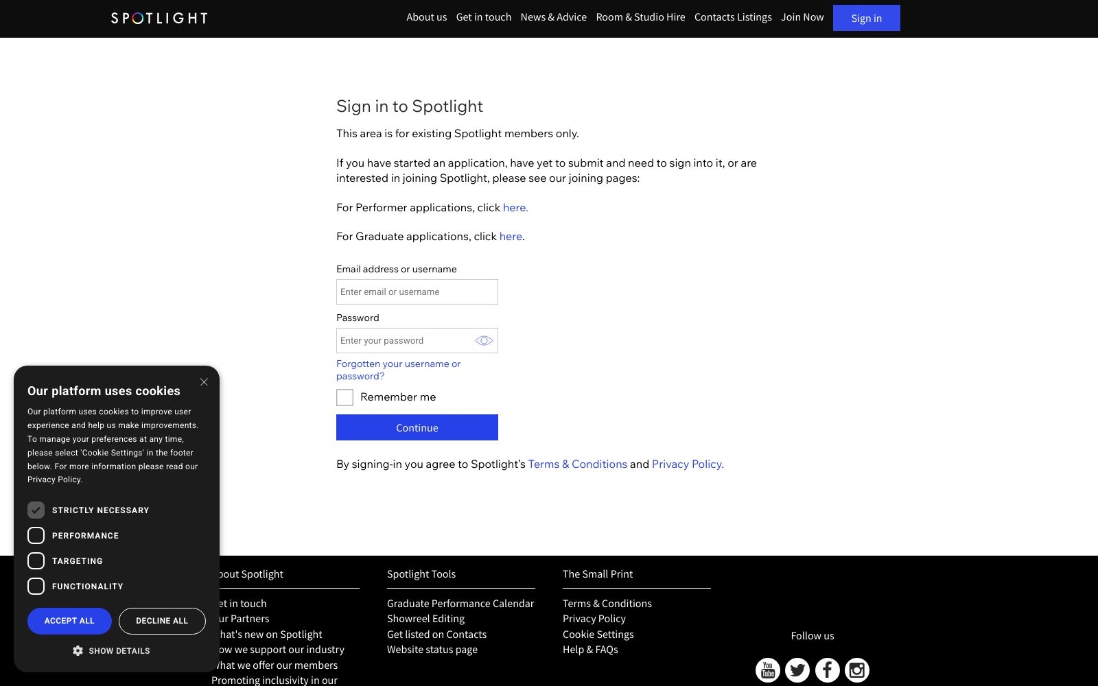 Screenshot of app.spotlight.com at 6/21/2025