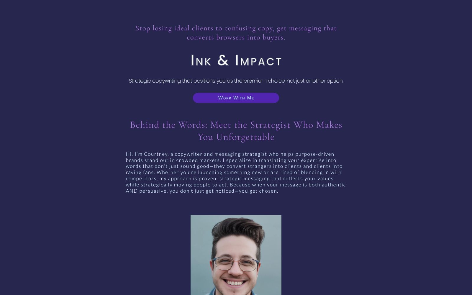 Screenshot of inkandimpactcopy.com at 6/22/2025