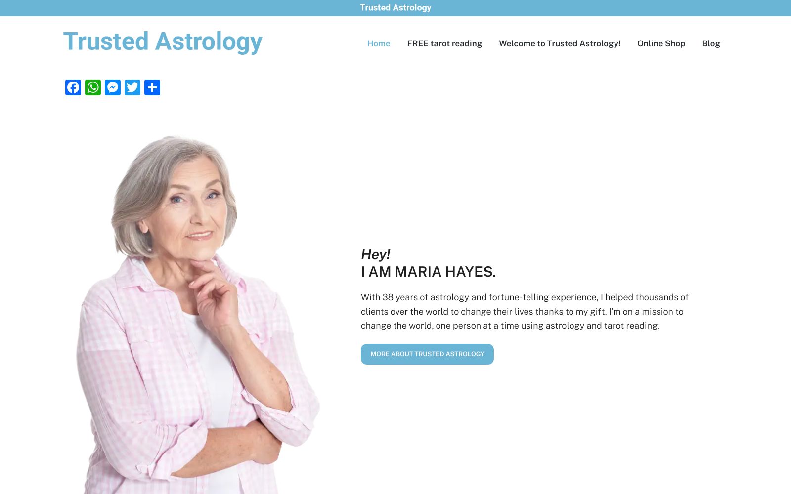 Screenshot of trusted-astrology.com at 6/23/2025