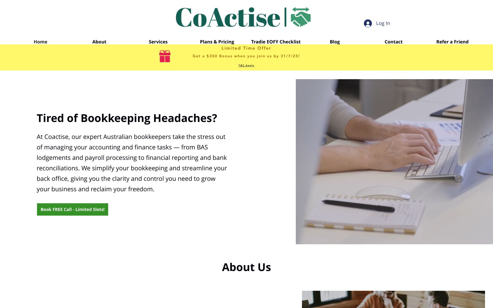 Screenshot of www.coactise.com.au at 6/23/2025