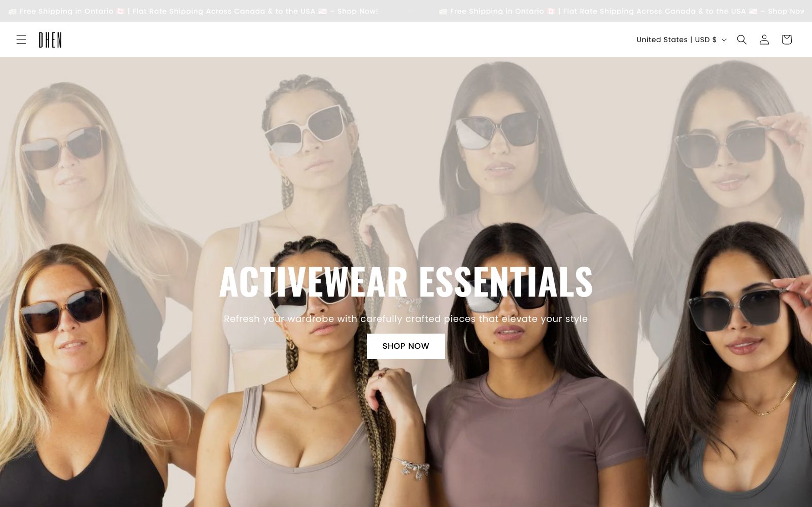 Screenshot of www.dhenapparel.com at 6/24/2025