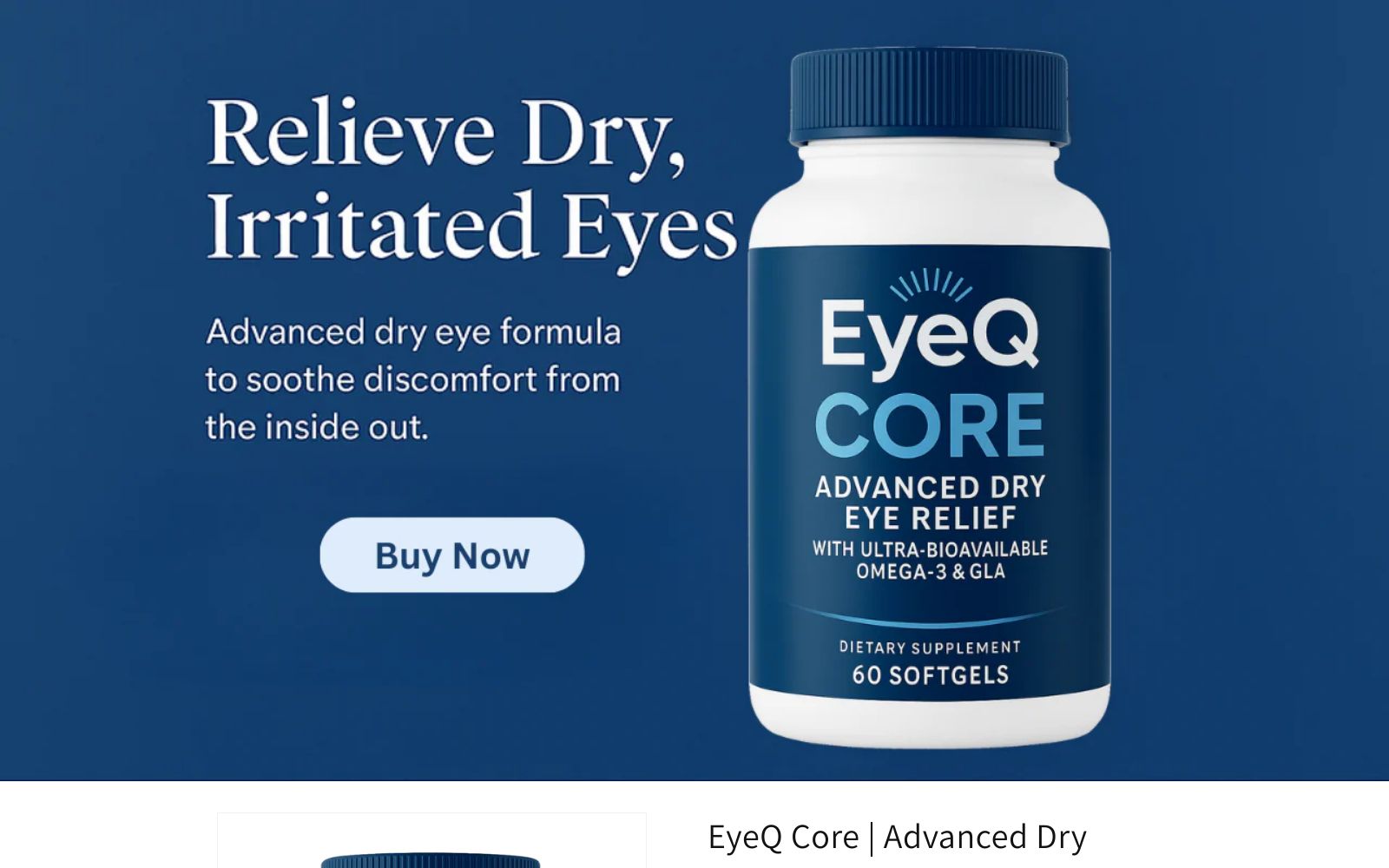 Screenshot of eyeq-health.com at 6/25/2025