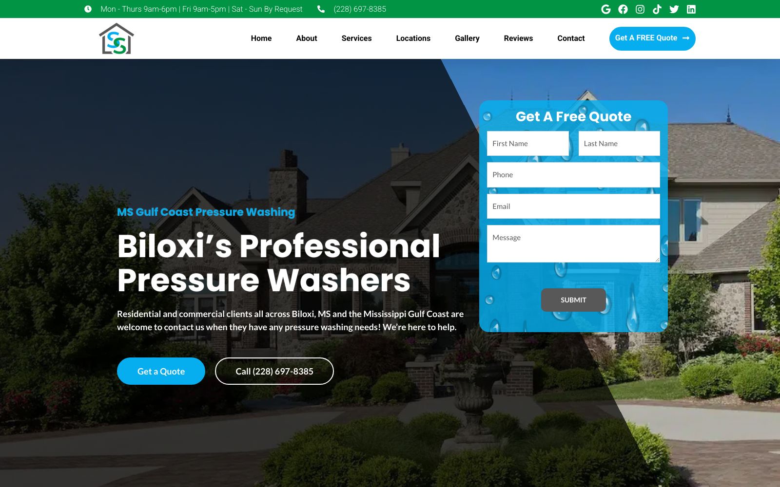 Screenshot of simplesoftwash.com at 6/27/2025