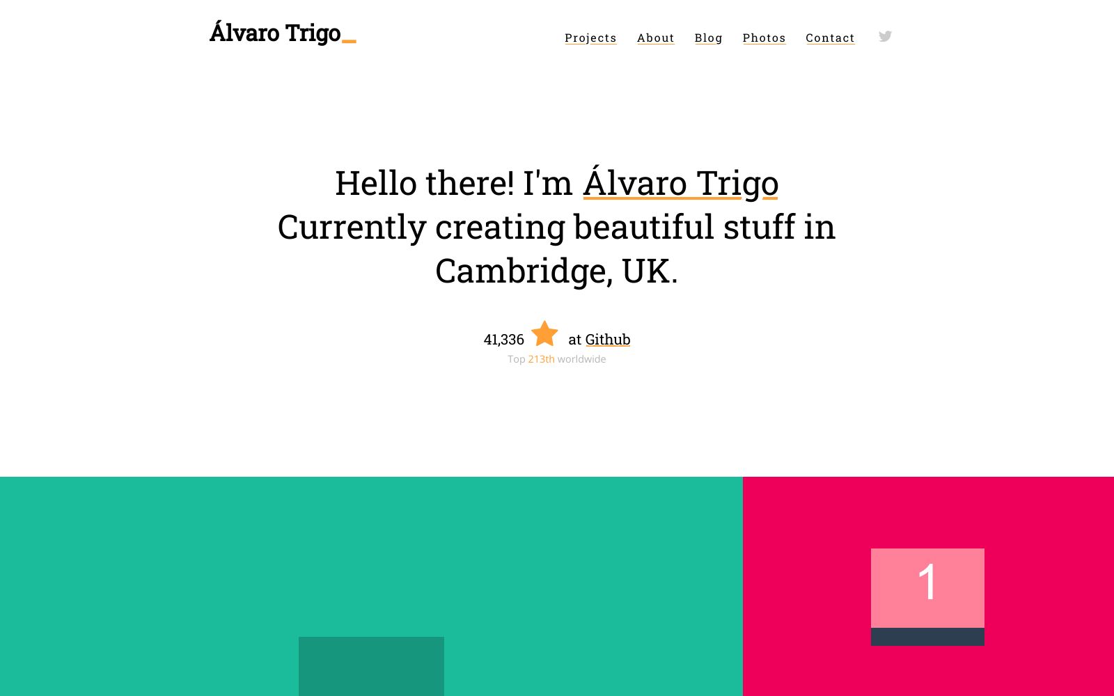Screenshot of alvarotrigo.com at 7/5/2025