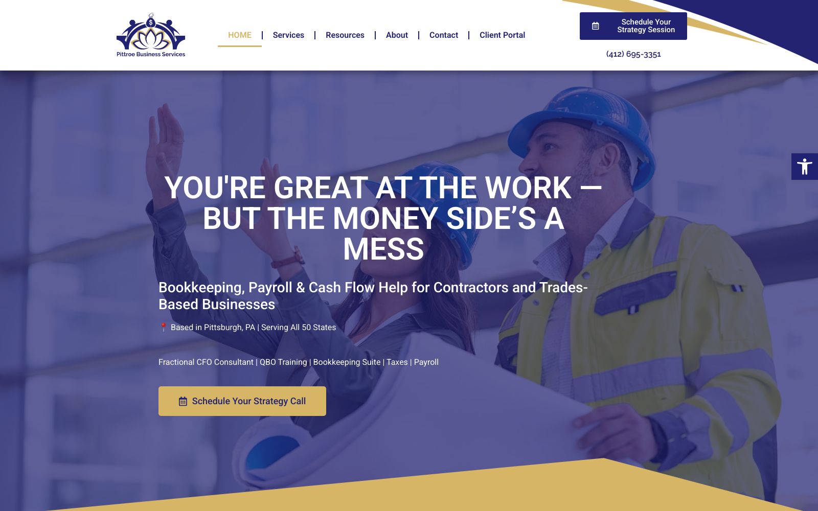 Screenshot of www.pittroe.com at 7/17/2025