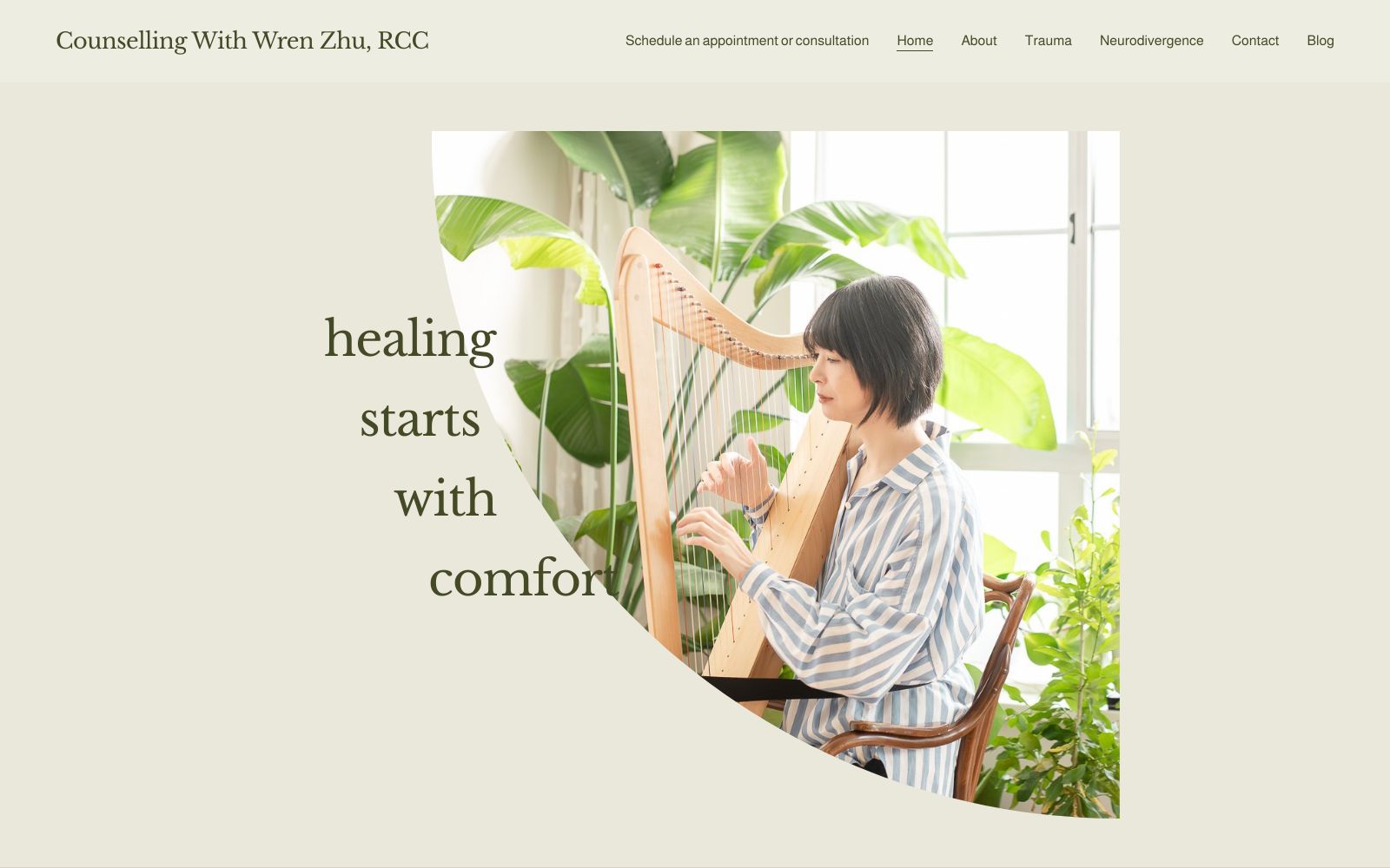 Screenshot of counsellingwithwren.ca at 7/24/2025