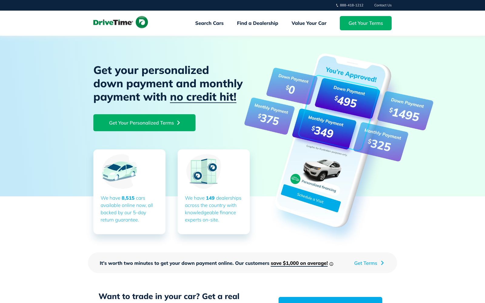 Screenshot of www.drivetime.com at 7/29/2025