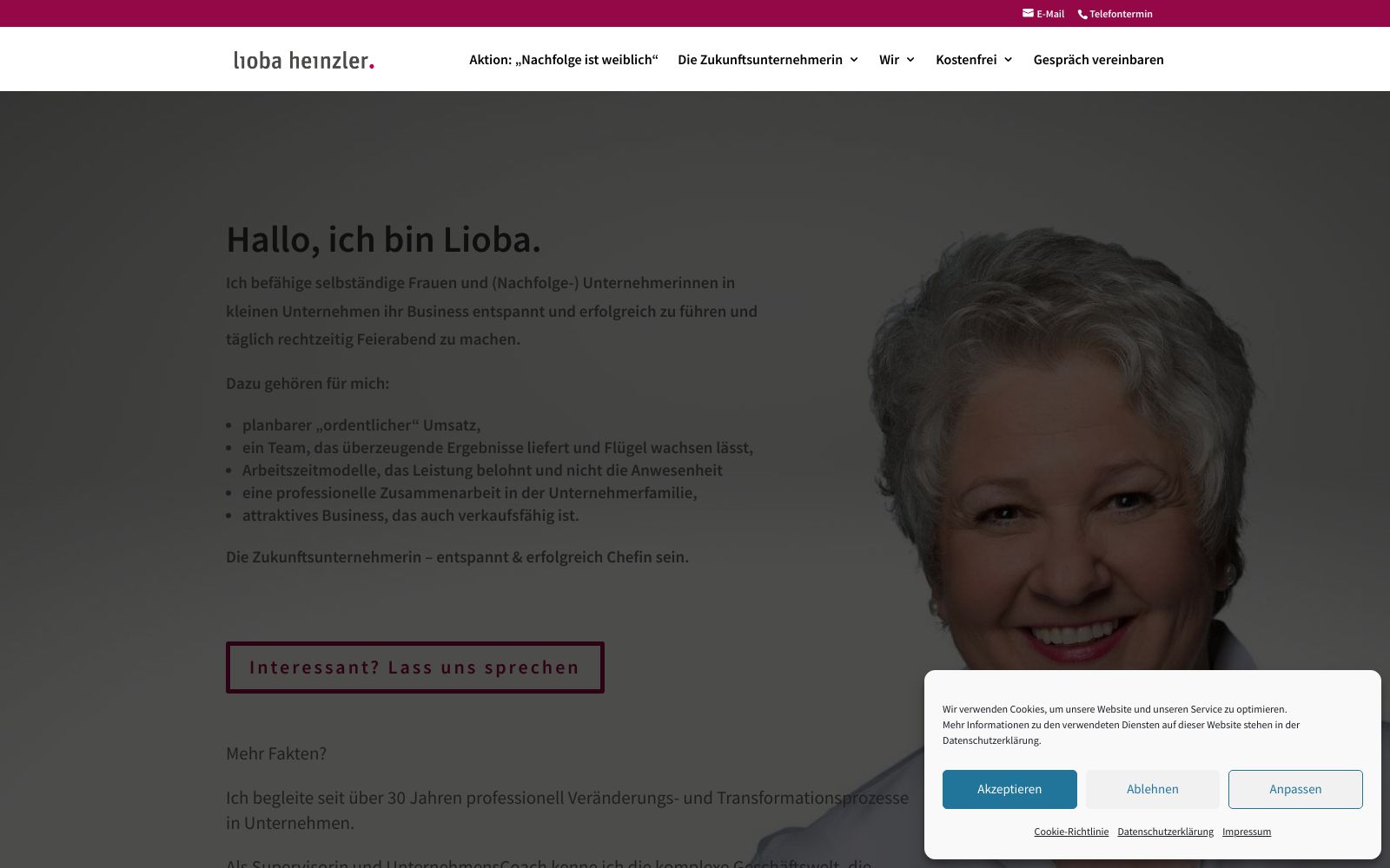 Screenshot of liobaheinzler.de at 7/30/2025