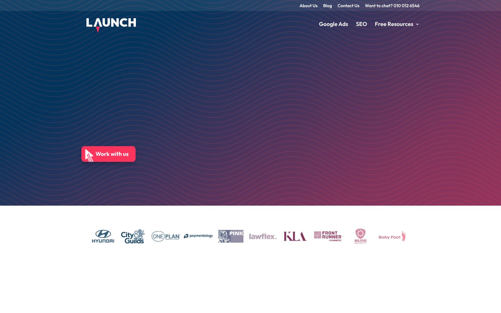 Screenshot of launchdigital.agency at 8/1/2025