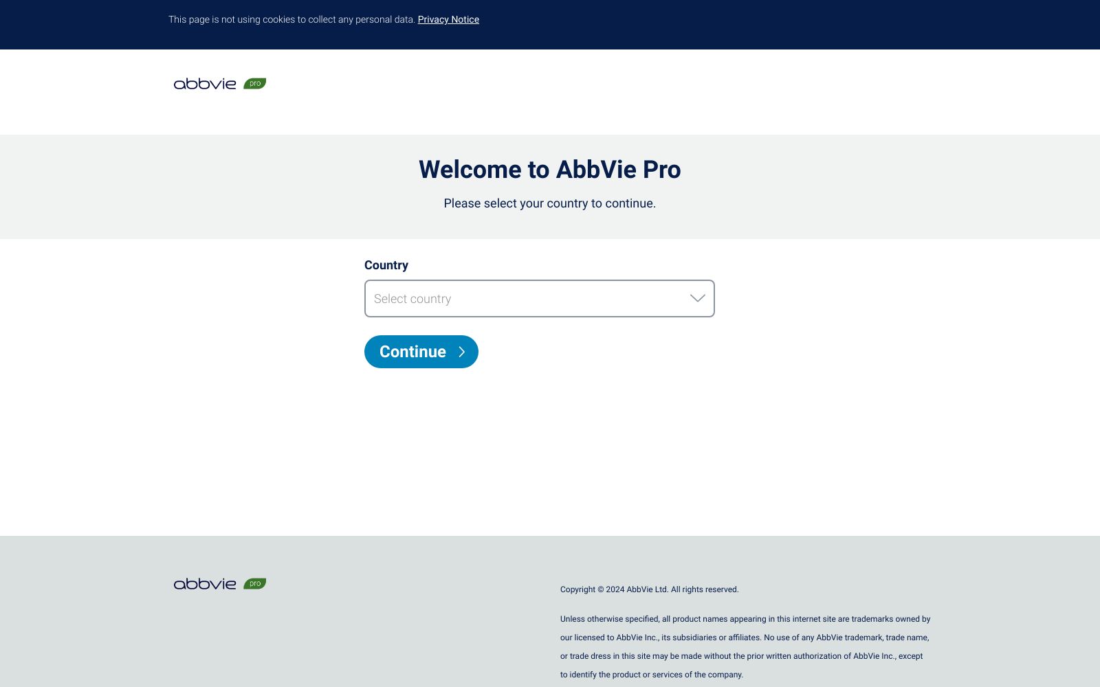 Screenshot of www.abbviepro.com at 8/5/2025