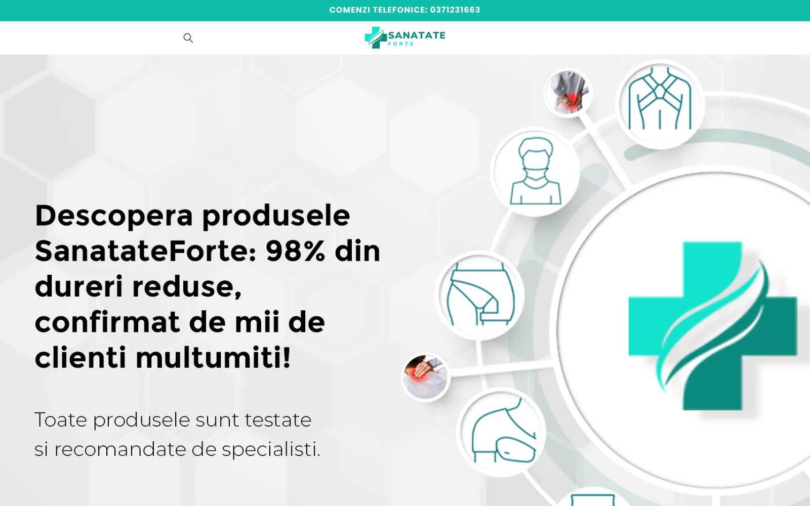 Screenshot of sanatateforte.ro at 9/1/2025