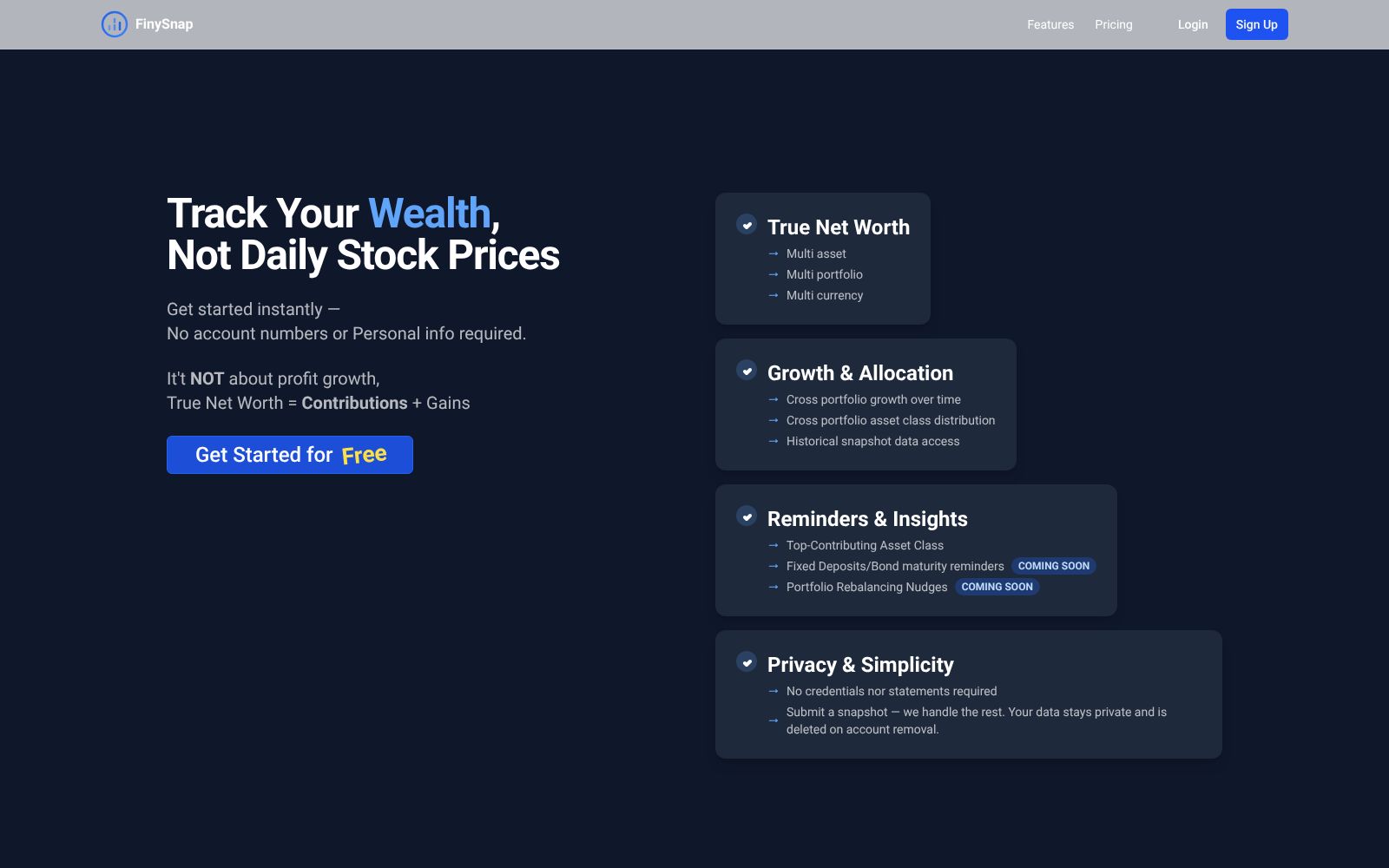 Screenshot of finysnap.com at 9/7/2025