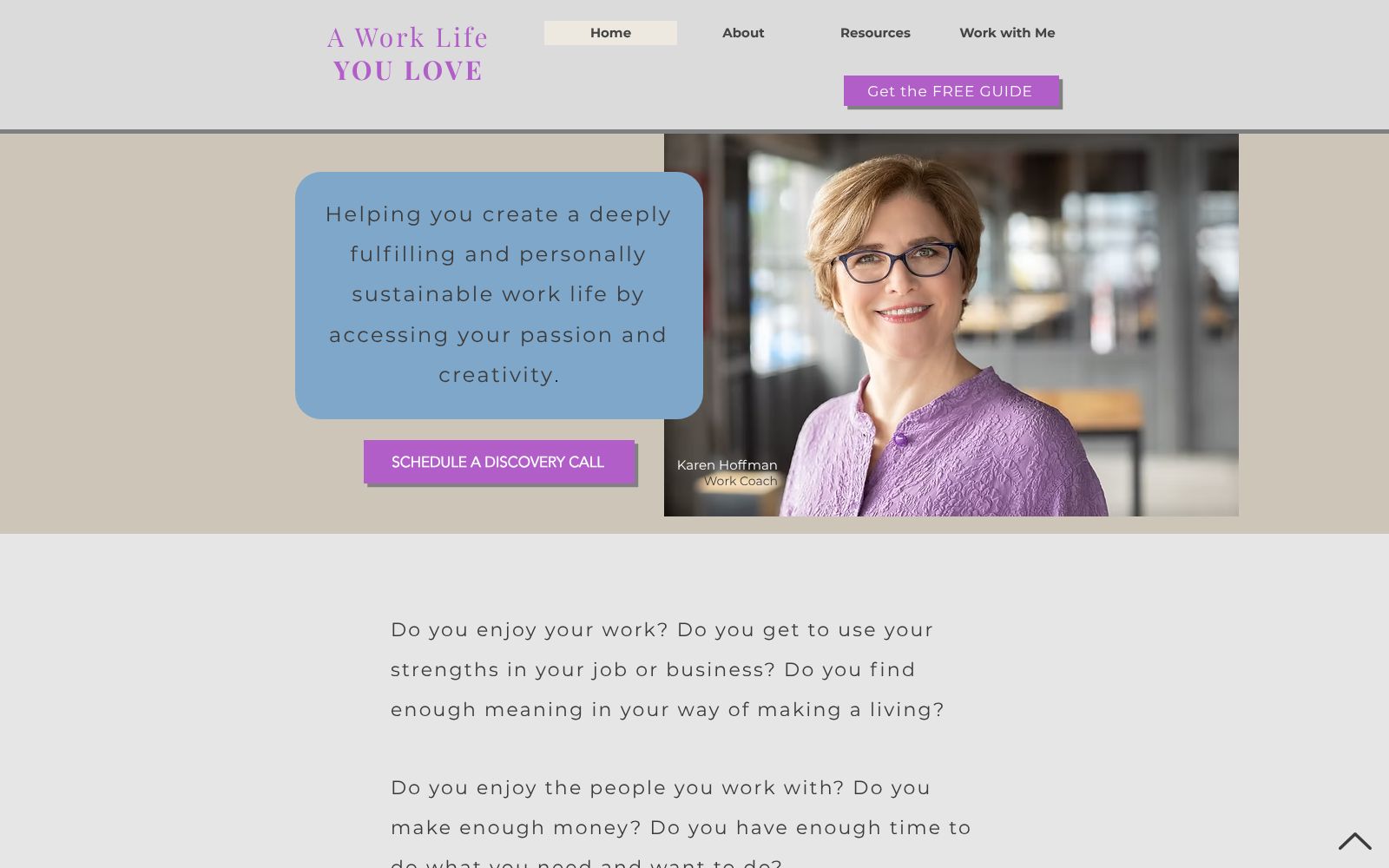 Screenshot of www.aworklifeyoulove.com at 9/9/2025