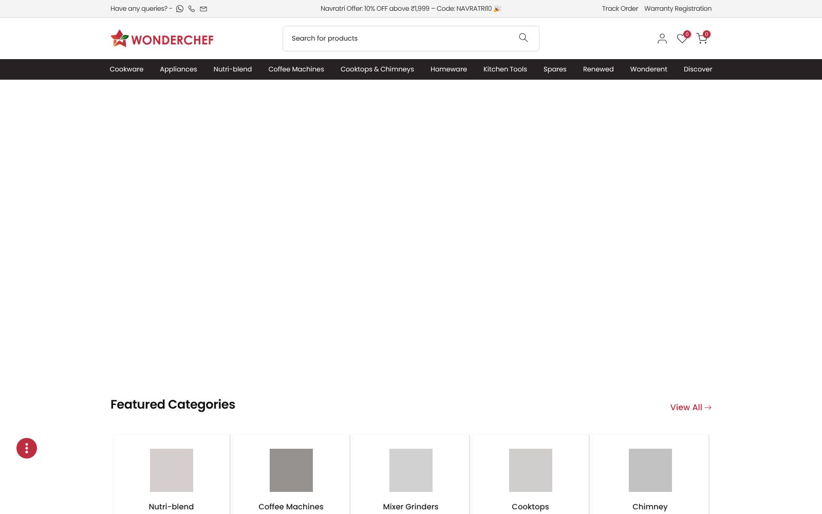 Screenshot of www.wonderchef.com at 9/17/2025