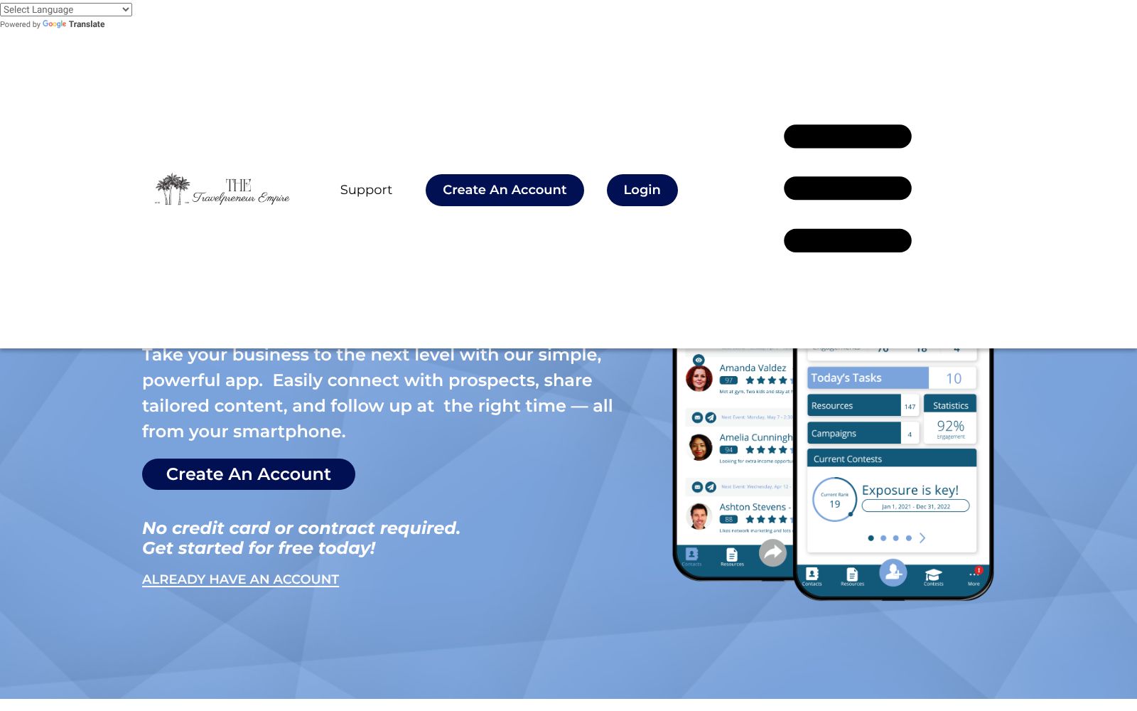 Screenshot of the-travelpreneur-empire.webflow.io at 10/3/2025