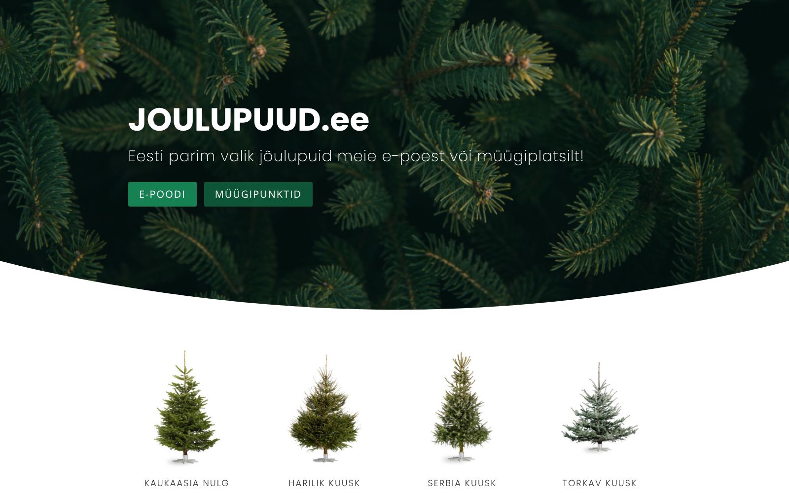 Screenshot of joulupuud.ee at 10/6/2025