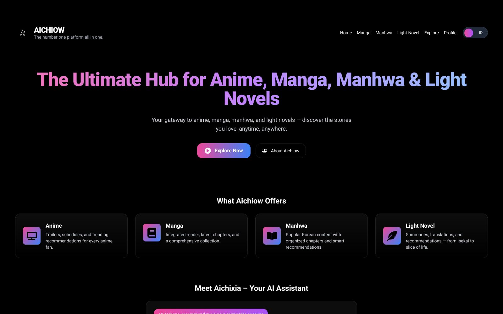 Screenshot of aichiow.vercel.app at 10/7/2025
