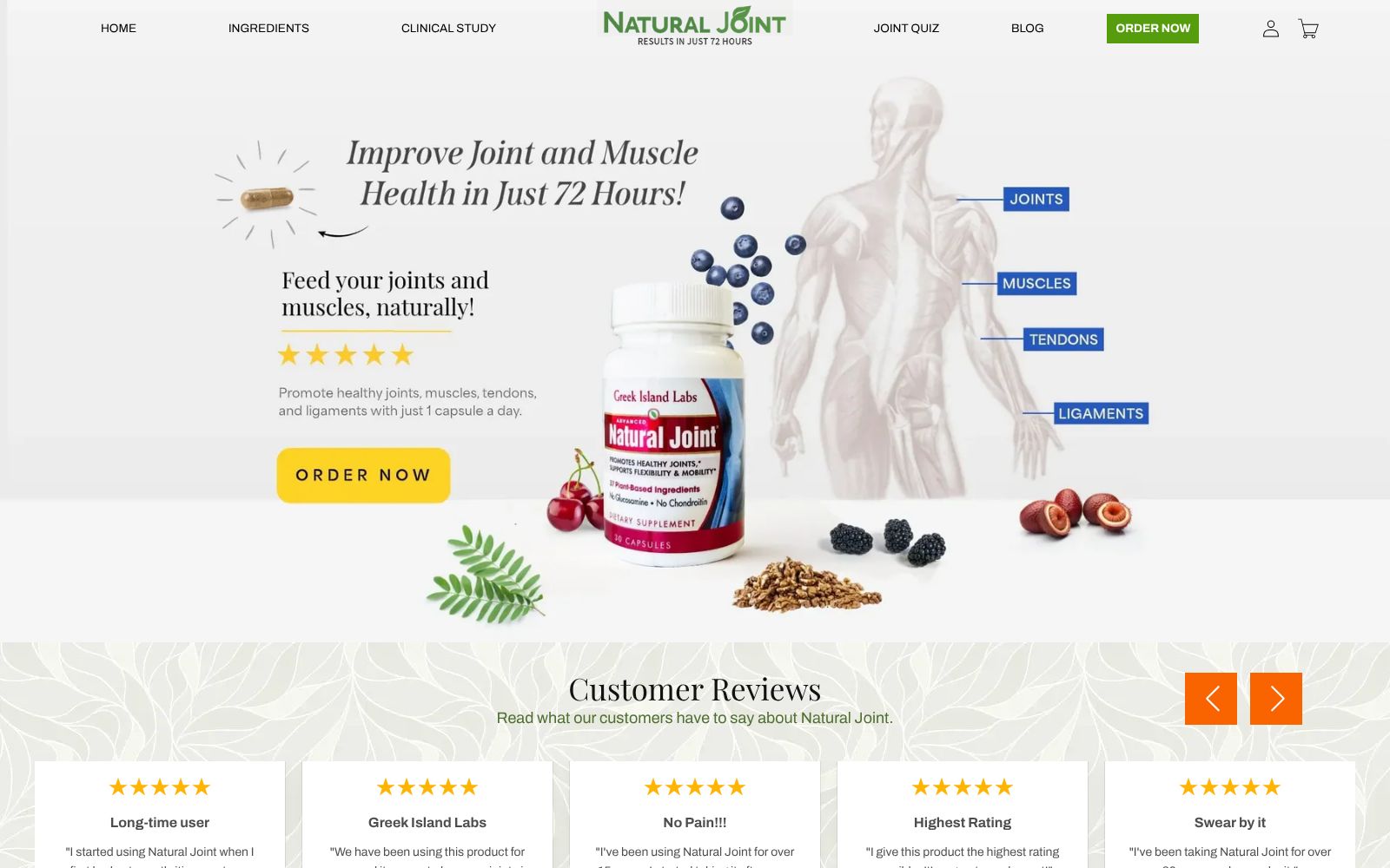 Screenshot of naturaljoint.org at 10/7/2025