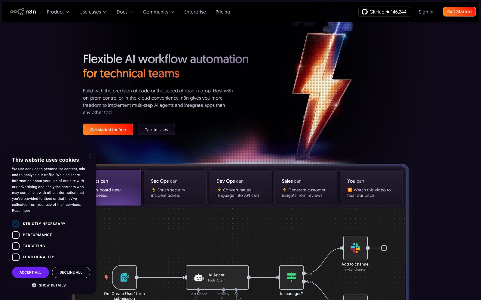Screenshot of n8n.io at 10/7/2025