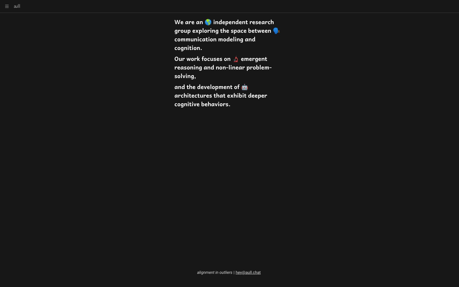Screenshot of aull.chat at 10/8/2025