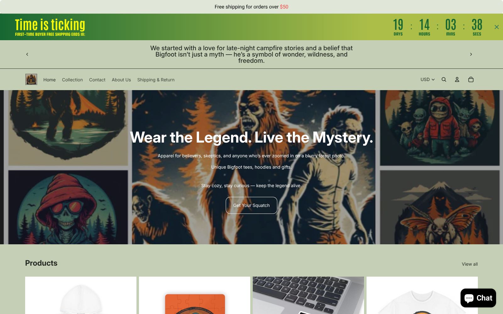 Screenshot of getmysquatch.com at 10/12/2025